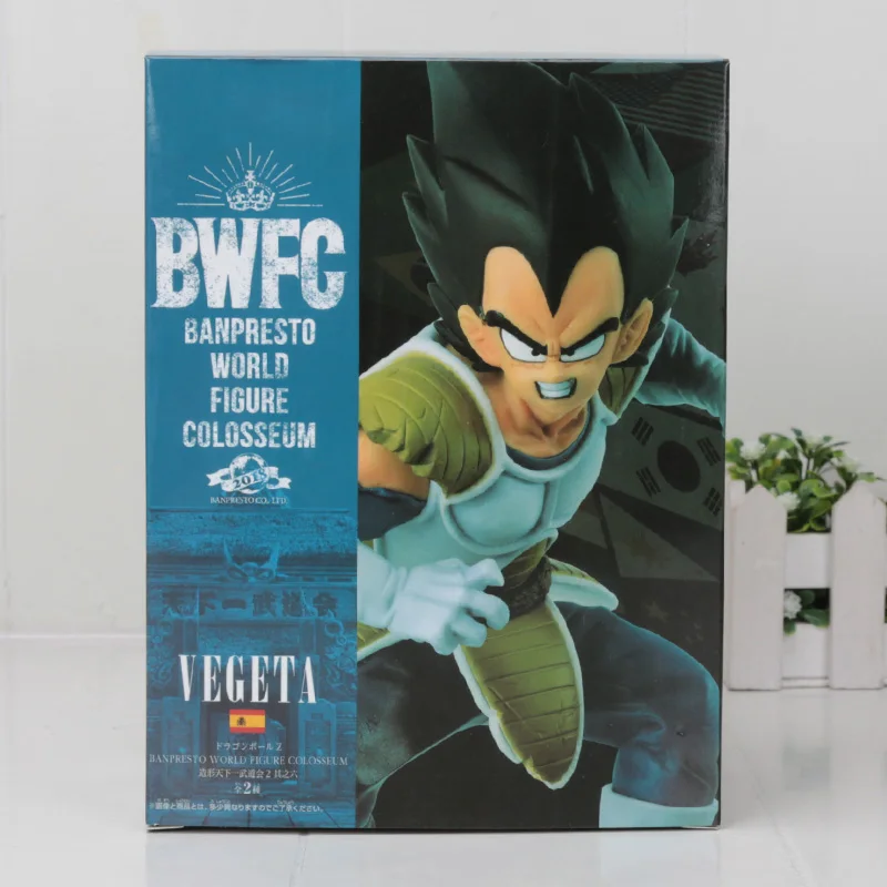 vegeta with box BWFC Dragon Ball Супер Saiyan 3 Сон Гоку ультра инстинкт стволы клетки Фриза пикколо ПВХ Фигурки игрушки Dragon Ball Z - Цвет: vegeta with box