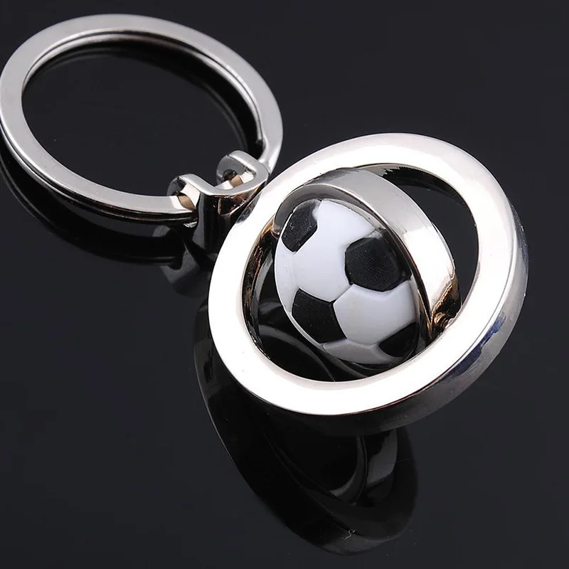 

Football Keychain Basketball Rotatable Corkscrew Keyring Chain Ornaments Sports Promotional Souvenirs Golden Pendant Accessories