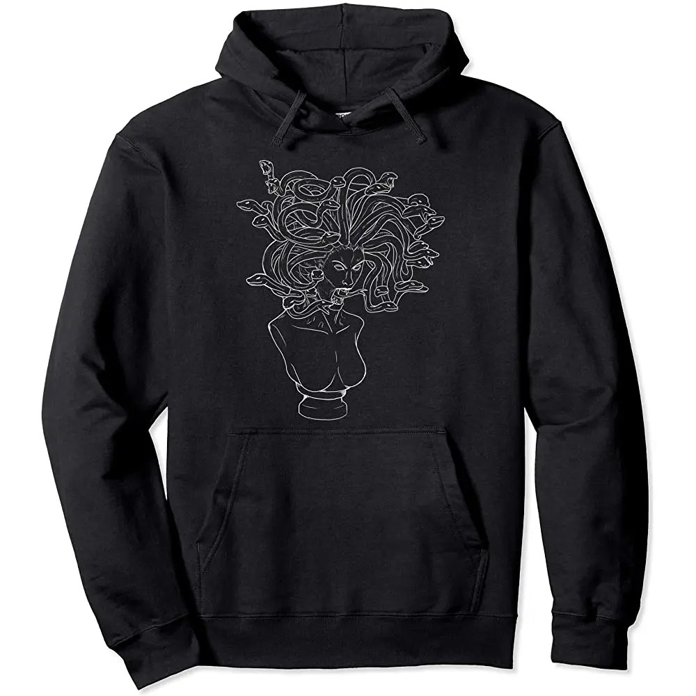 

Medusa & Snakes Statue Drawing - Aesthetic Illustration Pullover Hoodie