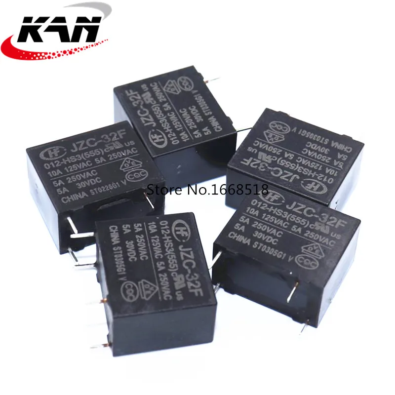 10 шт./лот Мощность реле HF32F JZC-32F-005-HS3 JZC-32F-009-HS3 JZC-32F-012-HS3 JZC-32F-024-HS3 5A 250VAC 4PIN |