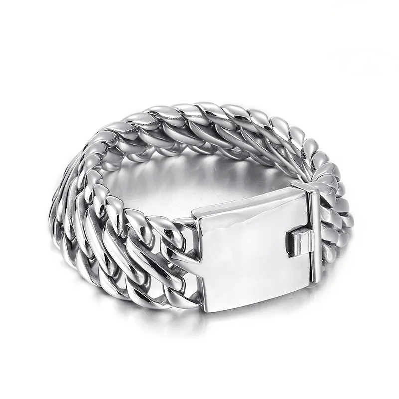 

Цепочка с кубинским звеном, Ширина 26 мм, нержавеющая сталь 316L, мужские браслеты, ювелирные изделия для мужчин JS18548-D