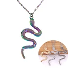 Стимпанк змея кулон ожерелье 4 цвета животных цепи ожерелье кожи Гадюка, змея ожерелье для женщин пара вечерние подарок