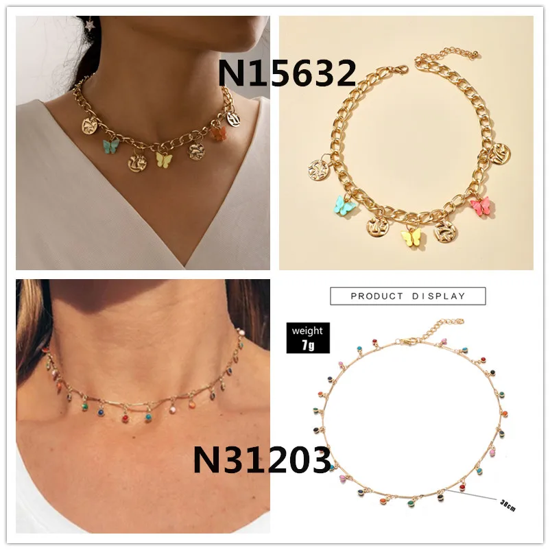 Ожерелье с длинной цепочкой женское чокер многослойный прямоугольный подвеской