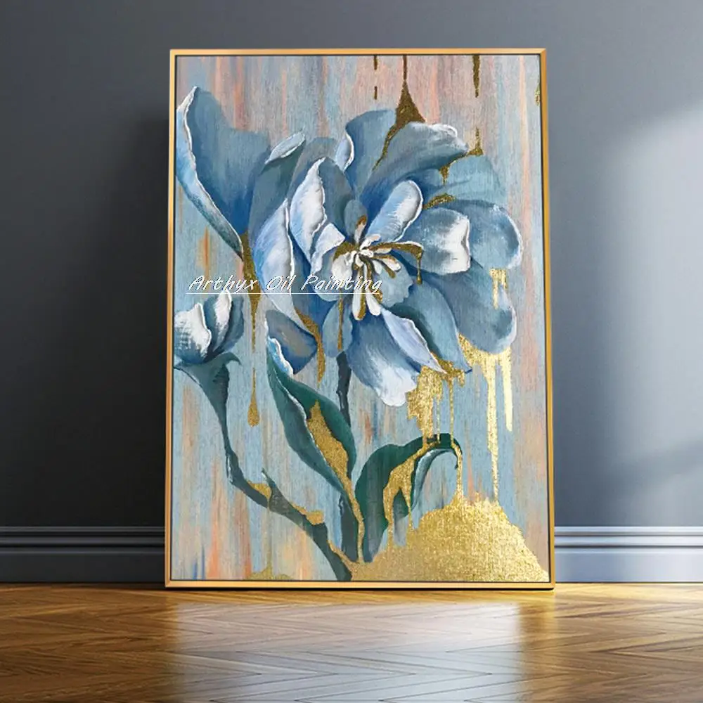 

Arthyx Large Size Hand Painted Abstract Flowers Oil Painting On Canvas Modern Wall Art Pictures For Living Room Home Hotel Decor