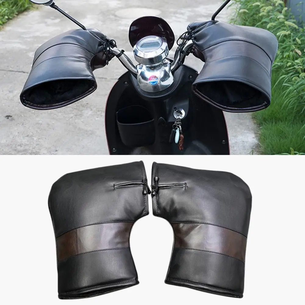 

1 пара зимних водонепроницаемых ветрозащитных мотоциклетных перчаток на руль руля зимние теплые термозащитные перчатки