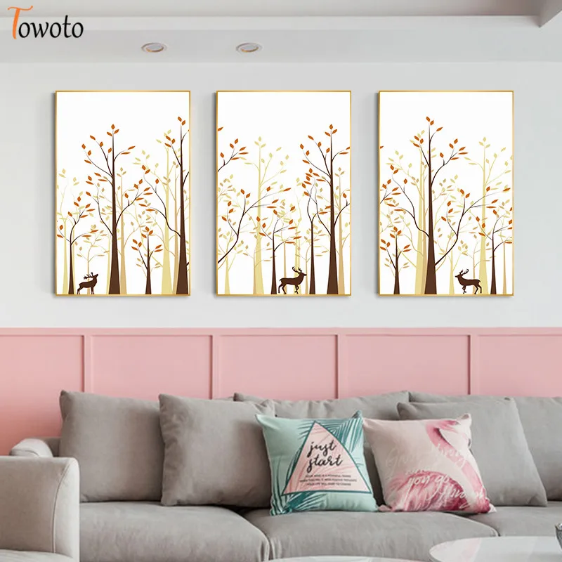 Современное настенное искусство Постер в скандинавском стиле для дома постер с