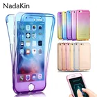 360 градусов градиент всего тела Передняя Задняя сторона мягкий прозрачный чехол для iPhone 11 Pro XS MAX XR 5 5S SE 5SE 6 6S 7 8 Plus X Fundas