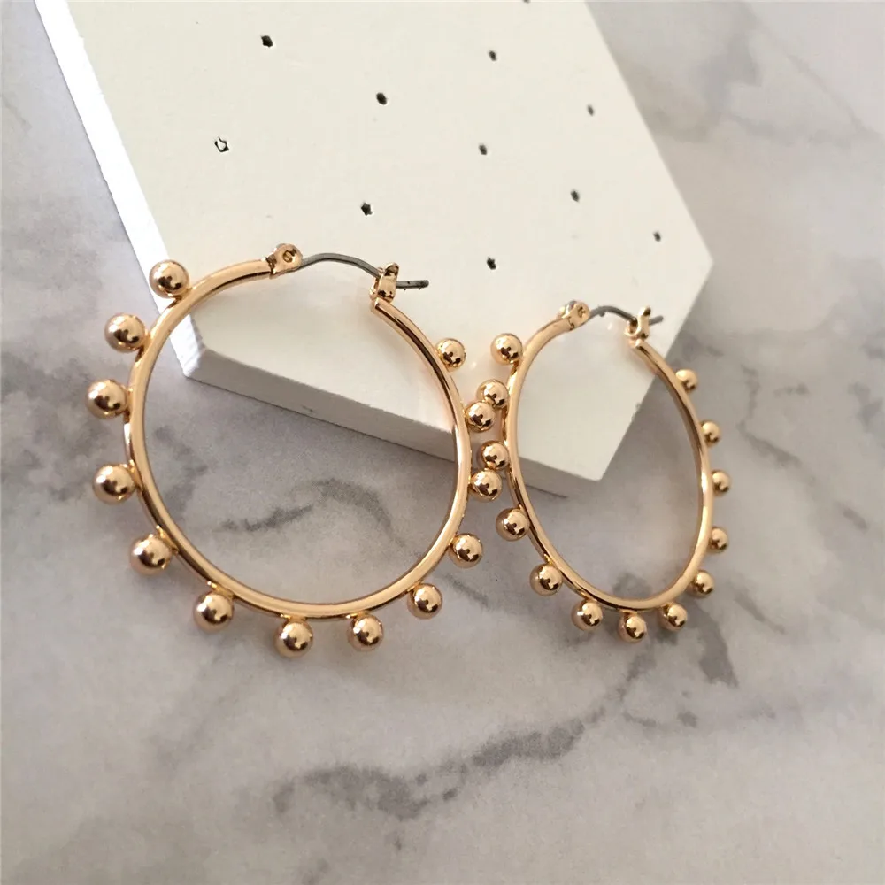 Новое поступление элегантные серьги в виде колец золотой обруч с маленькими