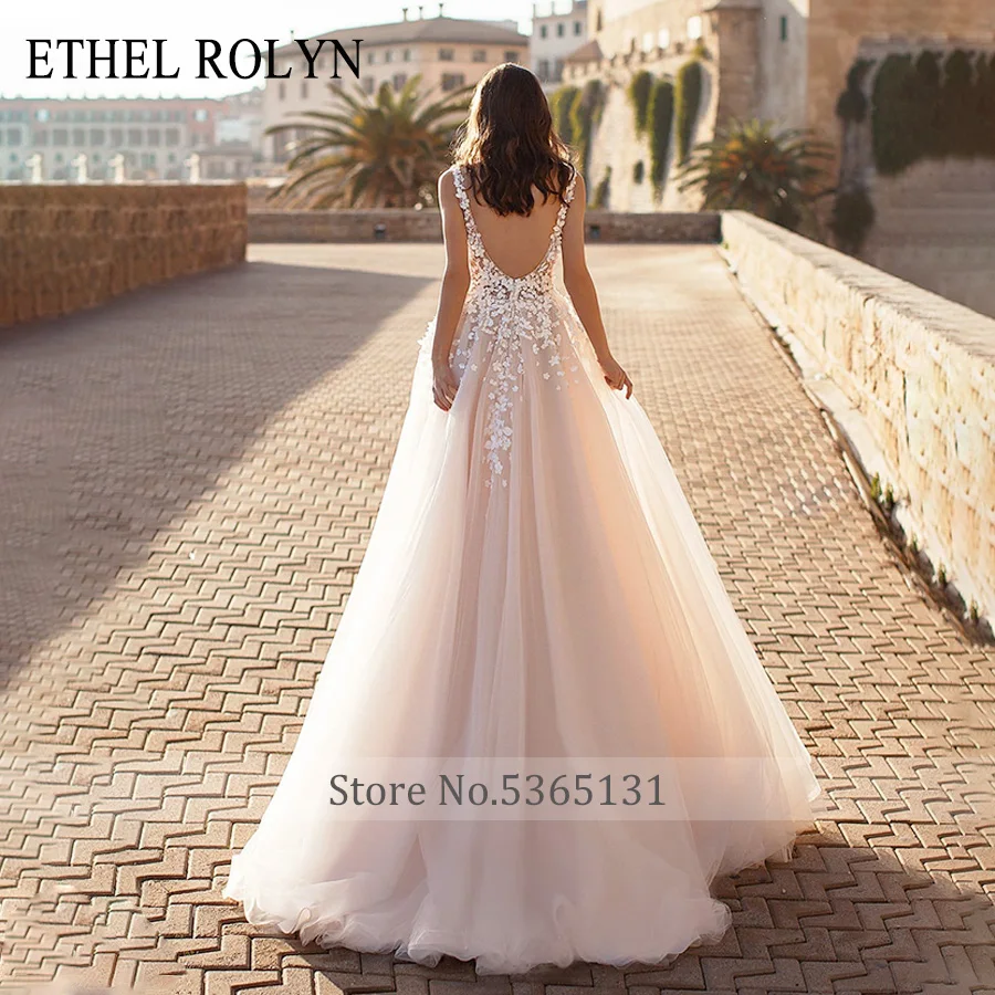 Сексуальное свадебное платье ETHEL ROLYN с открытой спиной 2021 Vestido De Noiva цвета