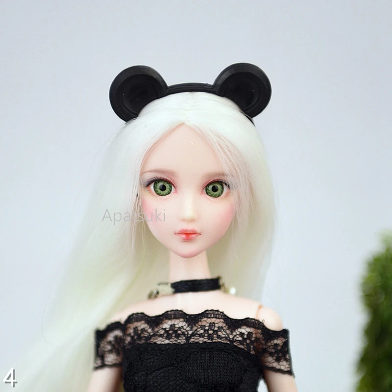 Повязка на голову черная с симпатичными ушками тиара для Барби пластмассовые