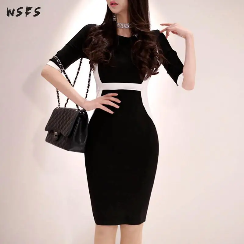 Летнее платье черный белый цвет в стиле пэчворк с коротким рукавом сексуальные