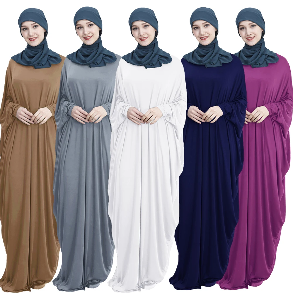 Abaya мусульманское женское длинное платье Jilbab Kaftan рукав летучая мышь Повседневный