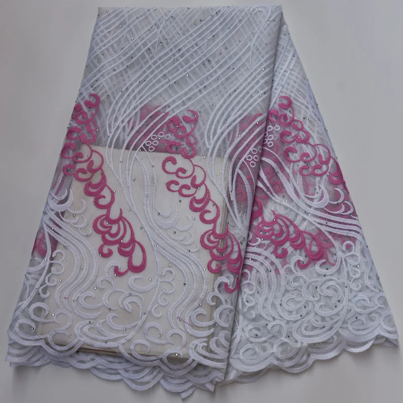 

9 colors (5yards/pc) wonderful embroidered French net lace royal blue African tulle lace fabric for party dress FLP1027