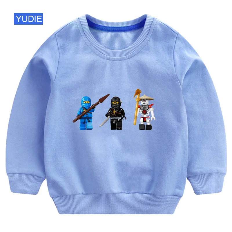 Осенние детские свитера для мальчиков, ninjago, Детская толстовка с капюшоном, белый свитер для мальчиков, хлопковый пуловер, милый детский свитер
