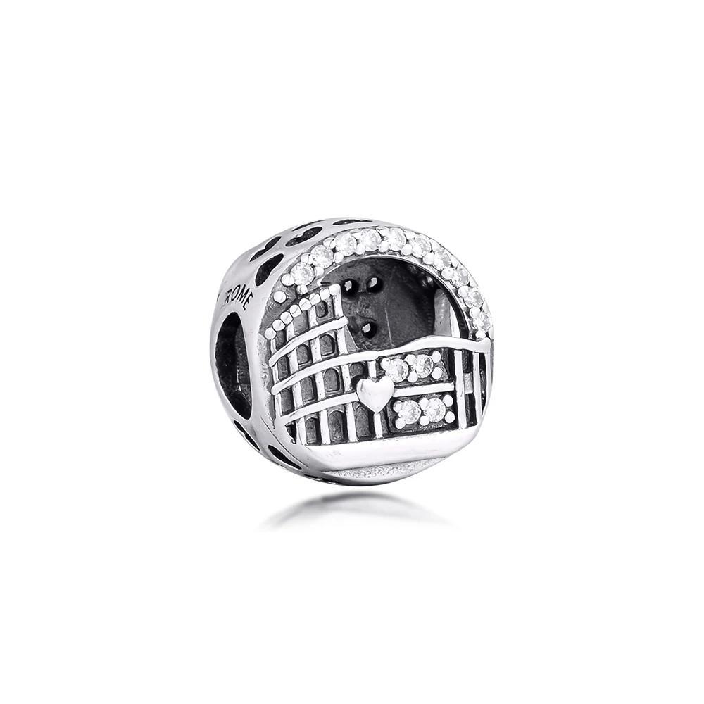 

Rome Colosseum Openwork Charm Fits Europe Bracelet Argent 925 Sterling Silver Beads for Jewelry Making kralen abalorios F1270
