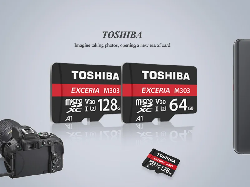 TOSHIBA Exceria M303 Micro SD Card 64 Гб 128 256 V30 UHS-I A1 SDXC Скорость до 98 МБ/с. модуль памяти Transflash карты памяти TF