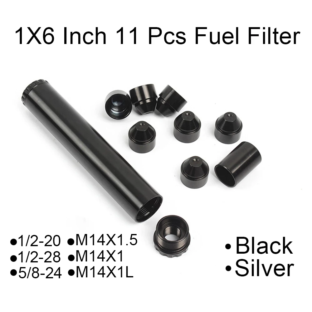 11 шт. алюминиевый топливный фильтр 1x6 дюймов ловушка для растворителей