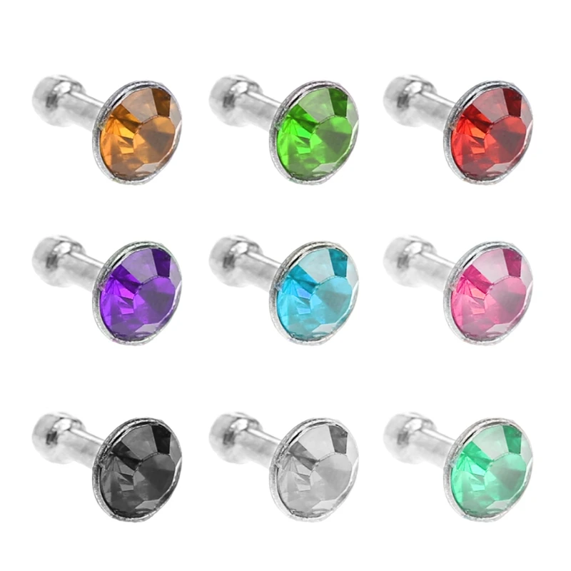 

Round Glittering Rhinestone 3.5mm Anti Dust Plug Earphone Stopper For Smart Phone 32CA