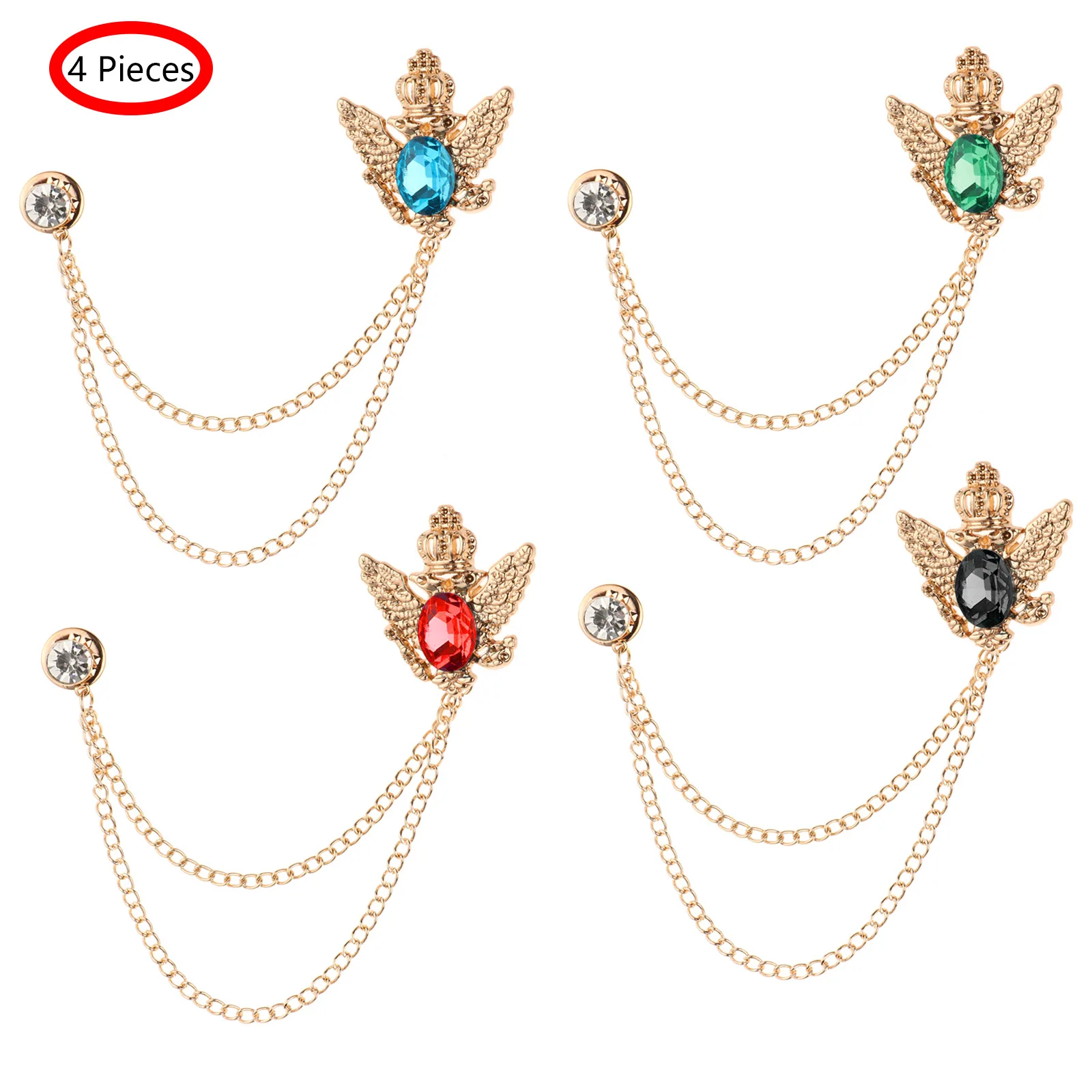 4 шт. с кисточками в стиле ретро цепь украшением виде кристаллов алмаза броши