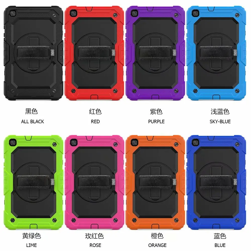 

Cover For Samsung Galaxy Tab A 8.0 2019 SM-T290 SM-T295 Case Shockproof Kids Safe Silicon Hybrid Cover Hand Strap Shoulder Strap