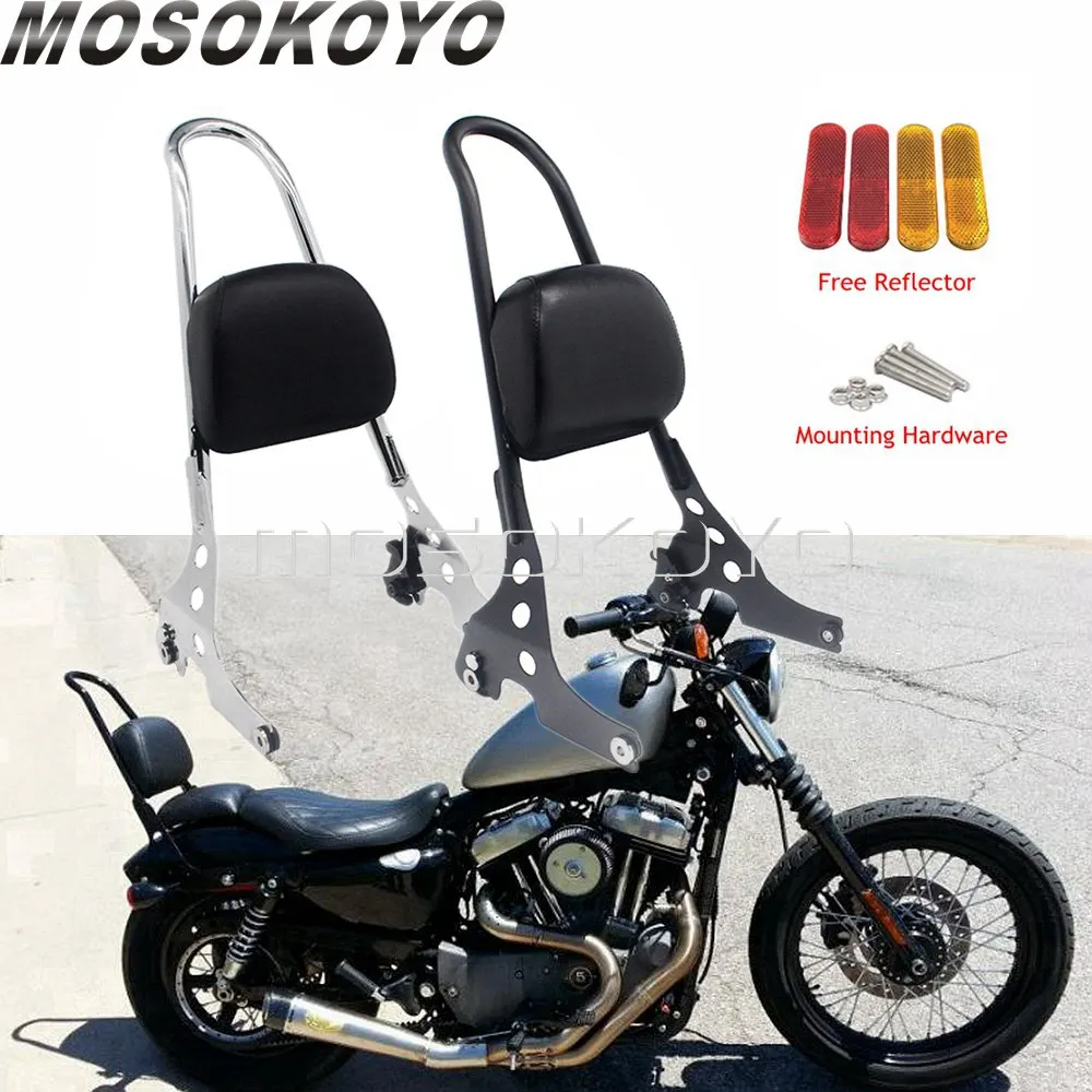 

For Harley Sportster XL Iron Nightster 883 1200 Forty Eight 48 04-19 Luggage Rack Sissy Bar Rear Passenger Backrest Cushion Pad