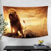 lion animal psychedelic tapestry uv wall hanging hippie carpet witchcraft beach blanket roomhome decoration yoga beach towel