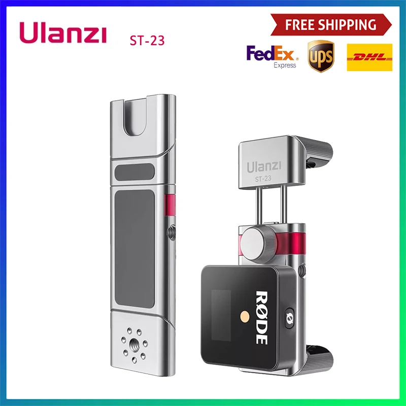 

Ulanzi ST-23 Foldable Phone Tripod Mount Holder for iPhone 12 Pro Max 11 Android Rode Wireless Go Adapter Mount Vlog Tripod Clip