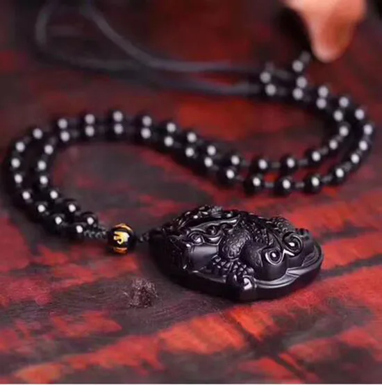 Ювелирные украшения уникальный натуральный Золотой обсидиан черный нефрит