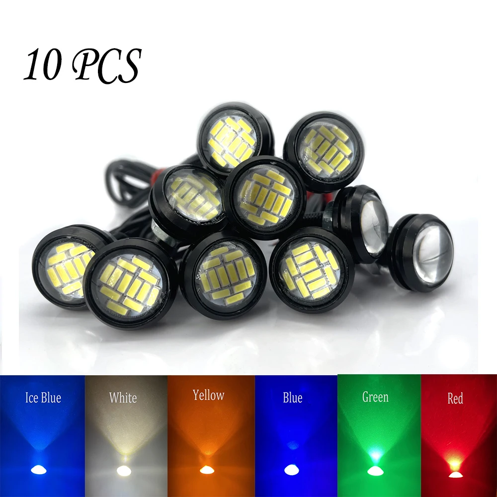 

10pcs 23MM Ultra Bright 12SMD 4014 Car Led Daytime Running Lights Eagle Eye DRL Auto LED Backup Reversing Parking Signal Lamps