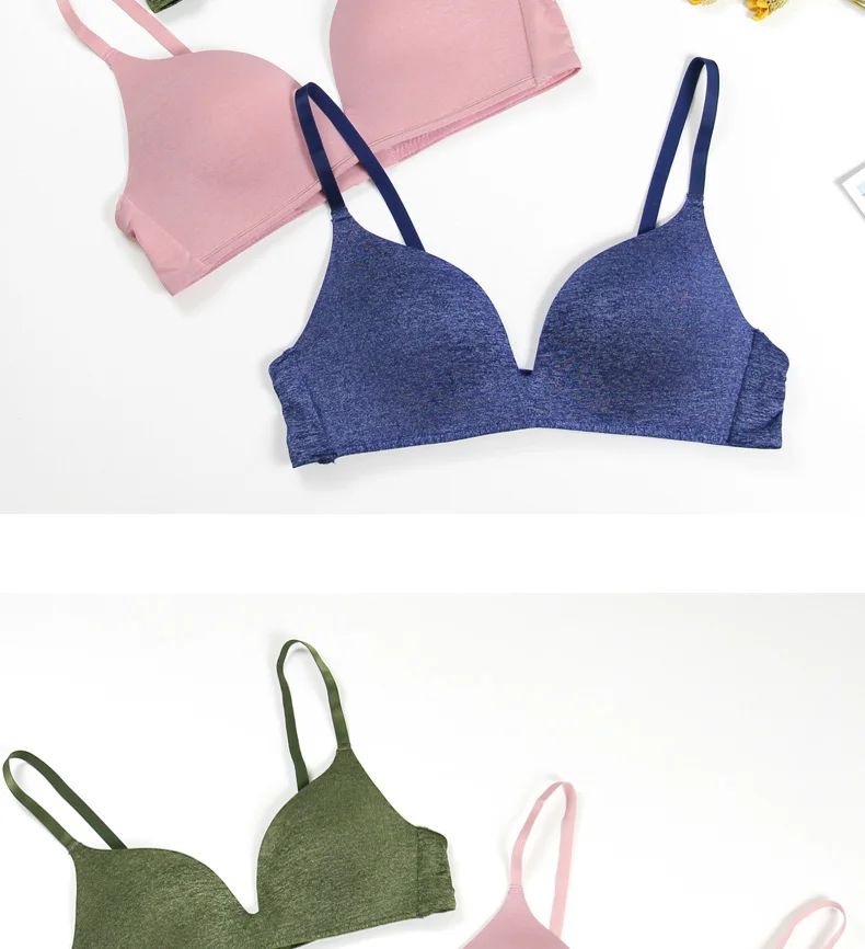 Green Camouflage Vest-Style Female Sexy Bra Small Chest Gather Sexy Lingerie Front Buckle Without Steel Ring No Trace Underwear