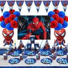 Украшения для дня рождения В Стиле Человека-паука, бумажная тарелка для чашек, соломенный флаг Nakpin, товары для детского дня и вечевечерние в стиле супергероев