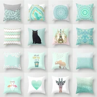 2021 mint green pillow cover geometric print cushion covers pillow case sofa cushion cover 4545cm decorative throw pillows case