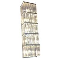 Long Wall Lighting Modern Crystal Wall Sconce Gold Silver Frame Long Crystal Lamp led Wall Light Bedroom Crystal Wall Lamps