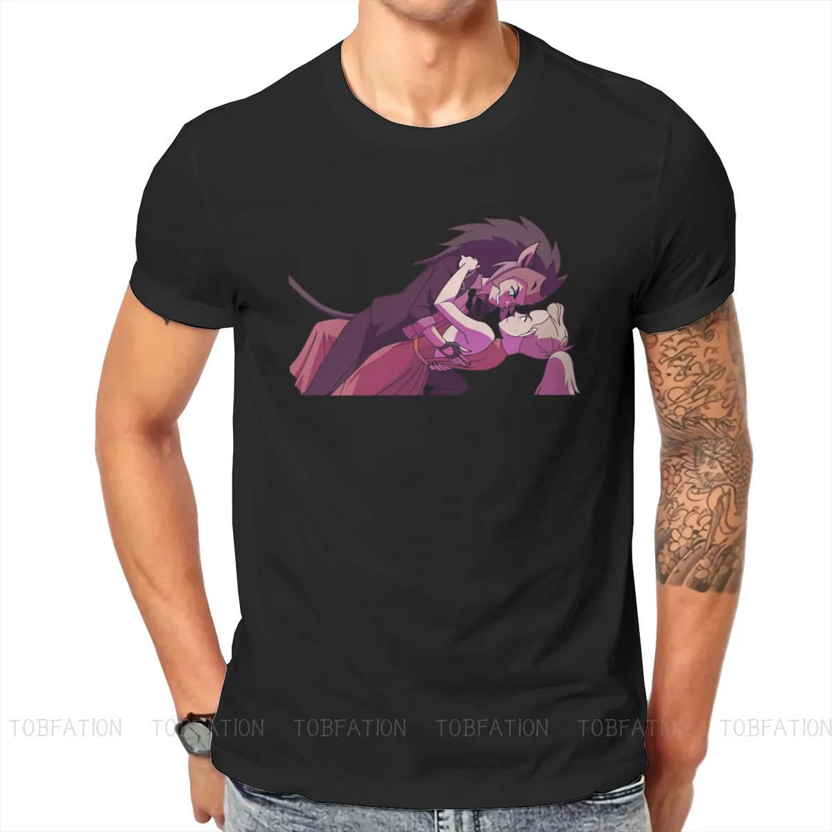 

Catradora Princess Prom Hipster TShirts She Ra Princess of Power Filmation Anime Men Graphic Tops T Shirt Round Neck