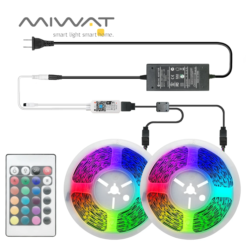 5 м 10 20 Светодиодная лента 5050 IP20 RGB светодиодный светильник гибкая полоса DC 12 В 24 в