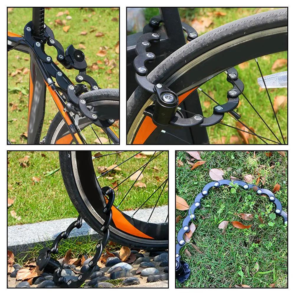 

Professional Bicycle Burger Lock Bicycle High Security Aluminum Alloy Chain Lock Suitable for Road Mountain Bike US FR ES Ship