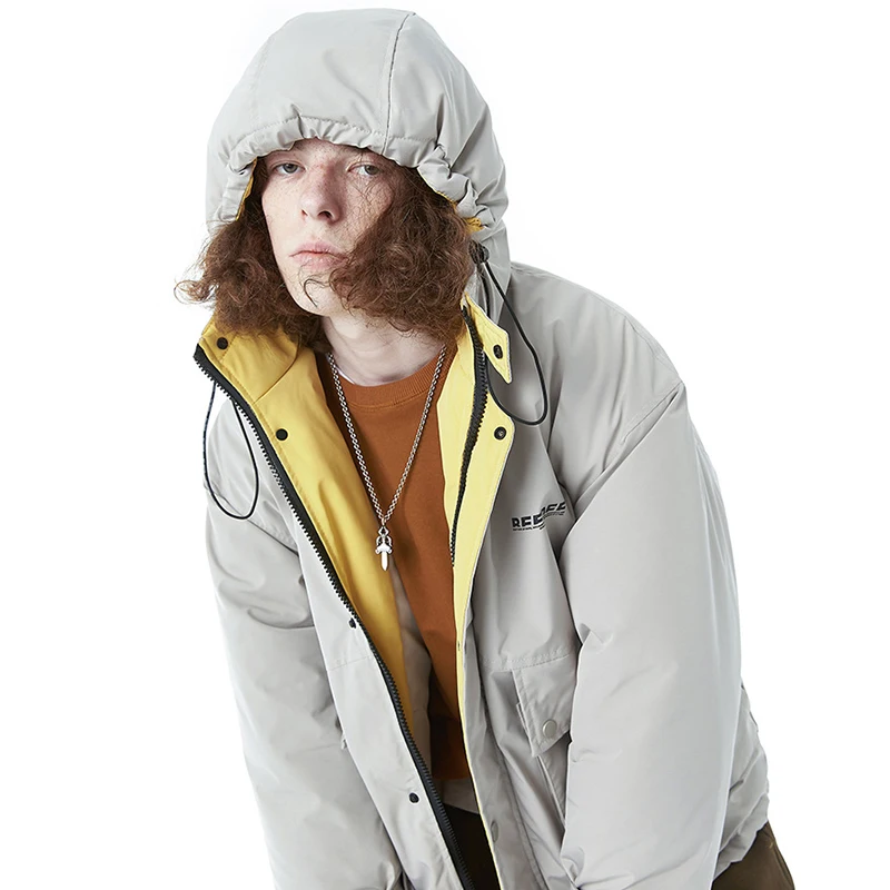 Однотонная мягкая теплая парка с капюшоном мужская пуховая куртка в стиле