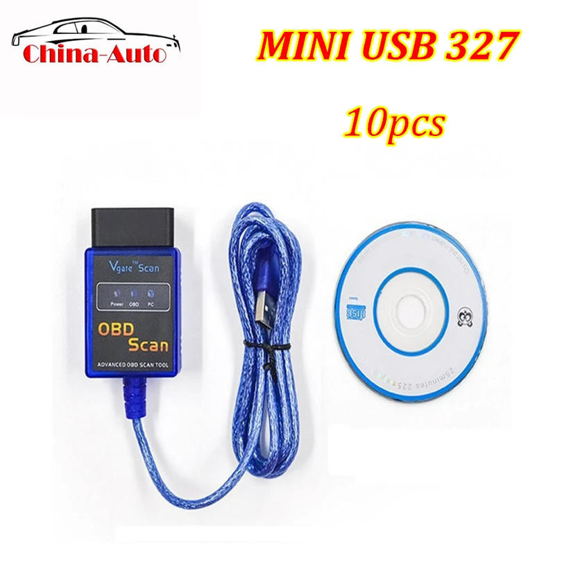 Автомобильный мини сканер ELM327 с usb кабелем интерфейс OBD2 10 шт./лот|Диагностические