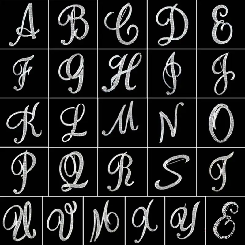 Оригинальная универсальная брошь в форме буквы Английский алфавит стразы