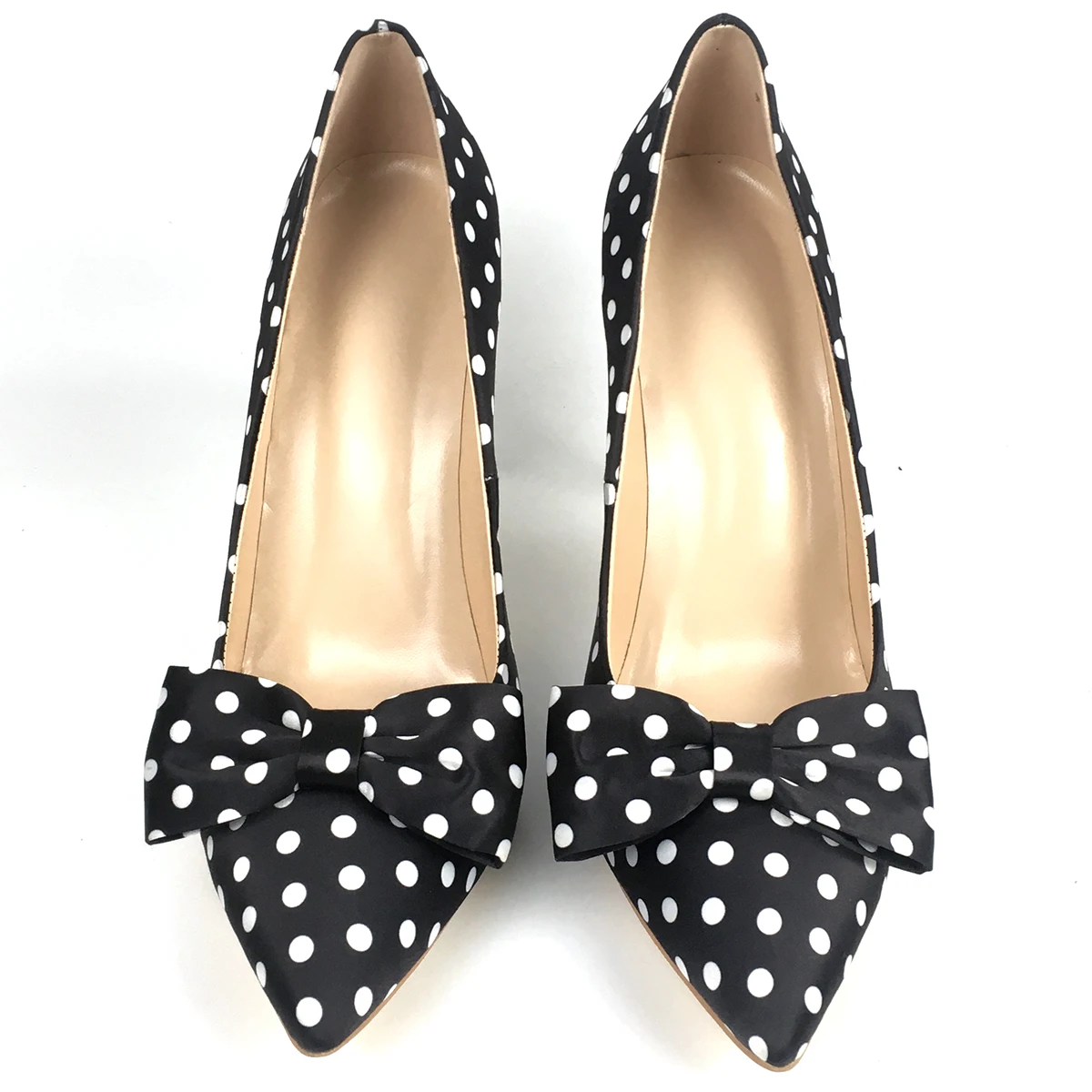 Туфли лодочки женские на высоком каблуке заостренный носок с бантом волнистым