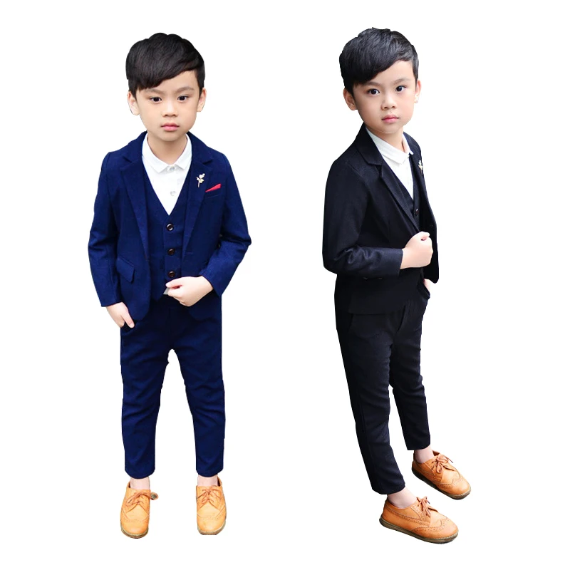 

2021 Spring Dress School Uniform for Boys Formal Children Weddings Suits Teenager Kids Party Clothes Elegant Baby Business Suit