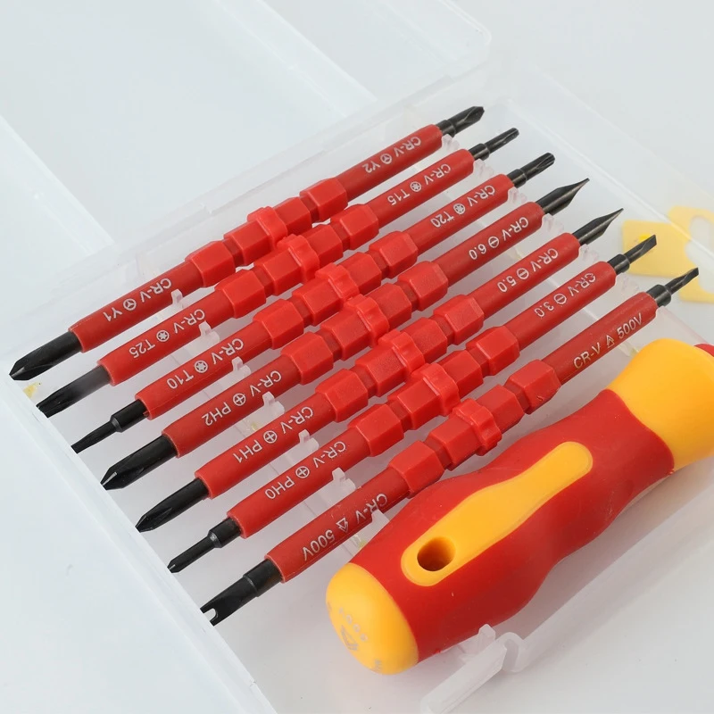 

Insulated Screwdriver Set 8 Pieces Electrician Electrician Hand Tools Multifunctional Opening Repair Precision Tool Set