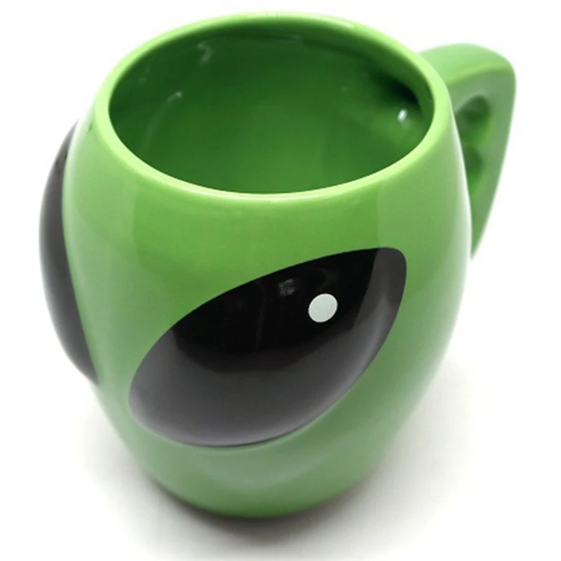 Креативная кофейная кружка с аниме инопланетянином керамическая зеленым