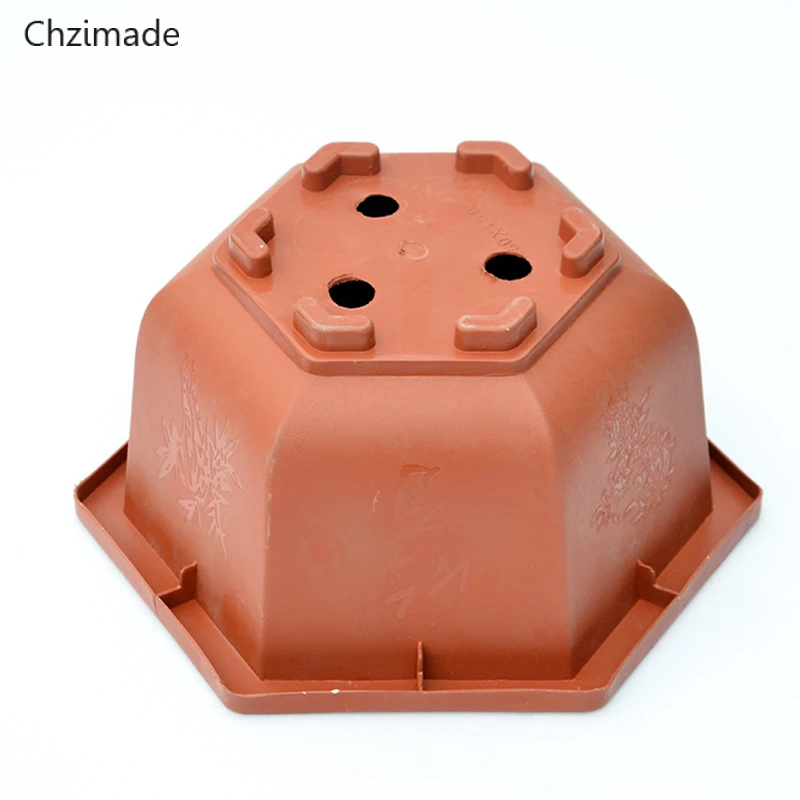 Chzimade шестиугольный пластиковый цветочный горшок бонсай для небольших цветочных