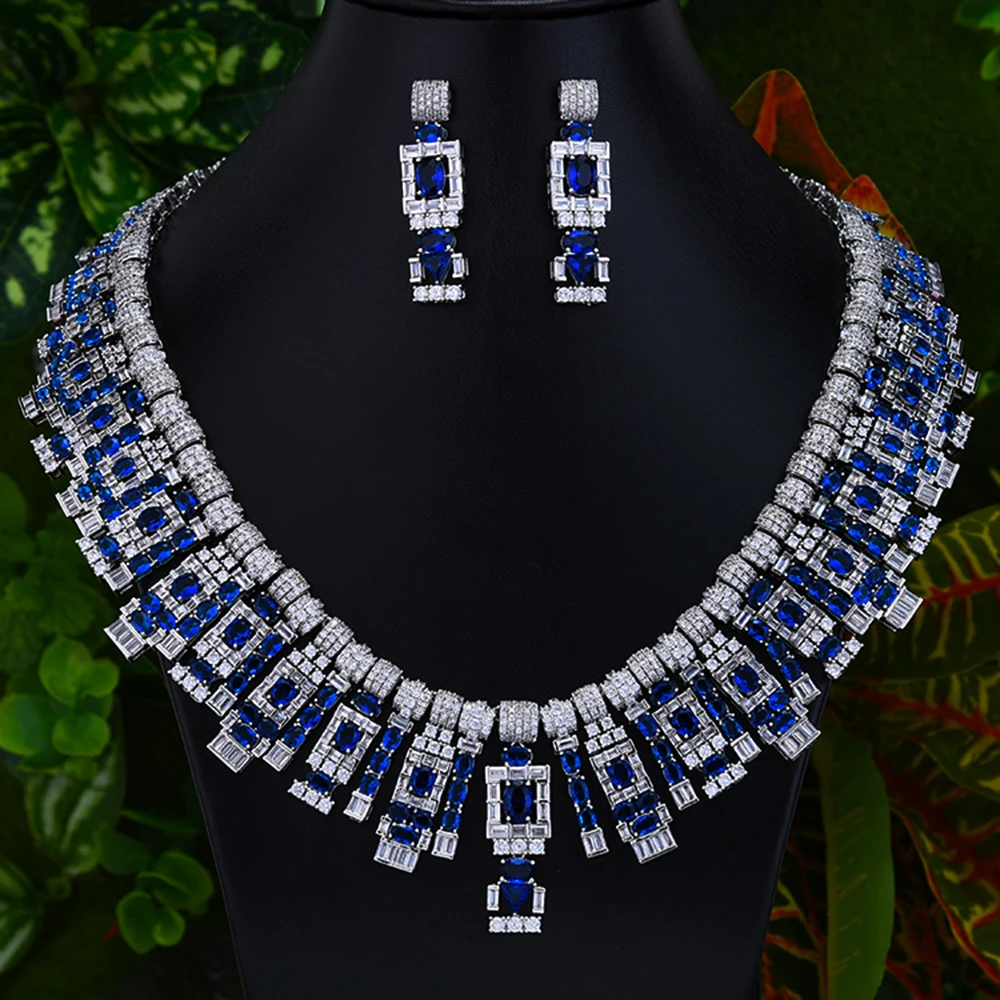 Женский набор украшений GODKI ювелирных изделий из серебра и серег с кубическим