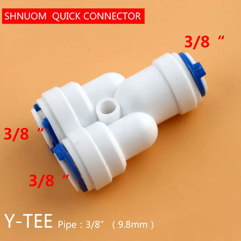 

3/8 "до 3/8" Y Тип тройник 3 Way трубка для быстрого подключения подходит воды при помощи обратного осмоса обратный осмос Системы к разъему для акв...