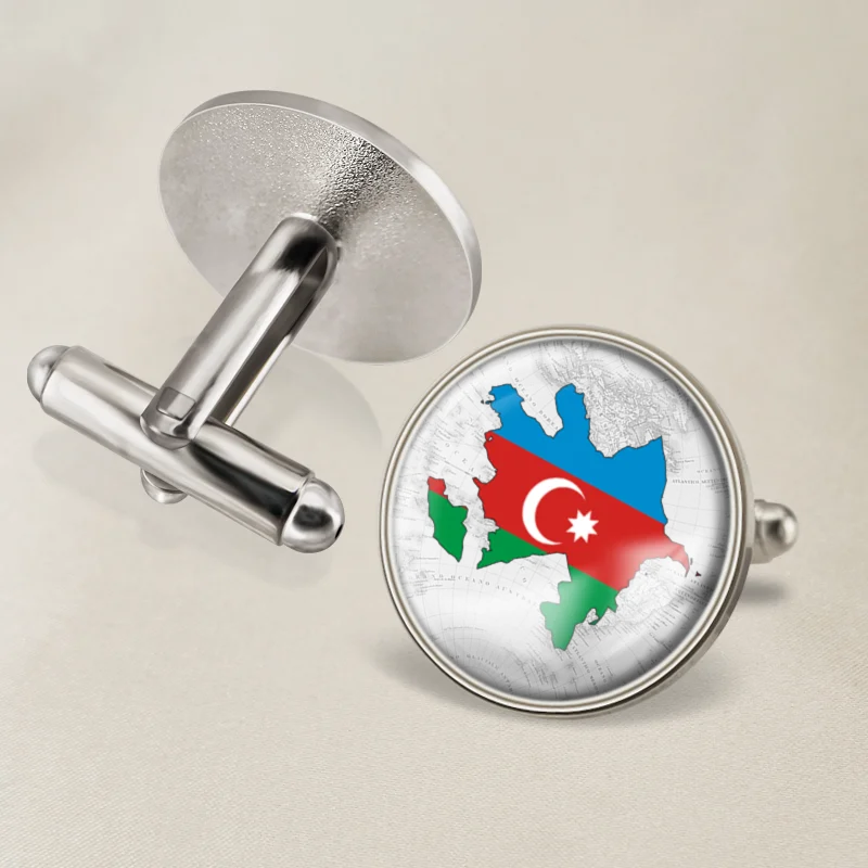 Герб Азербайджан азербайджанский карта национальный флаг эмблема запонки |