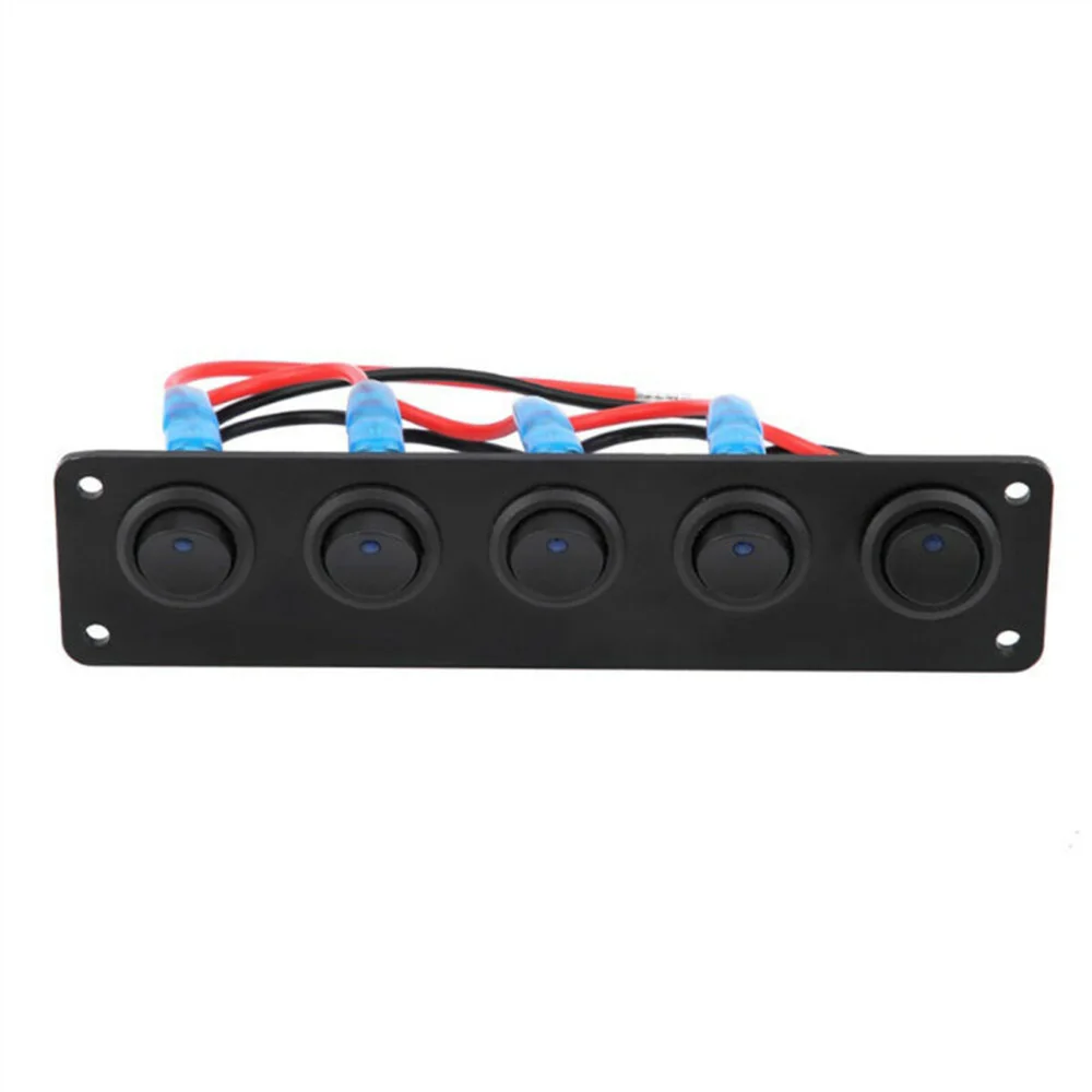 

12V-24V Rocker Switch Panel ABS Parts Waterproof 165x40x70mm Blue Boats