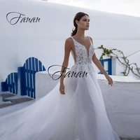 new sexy deep v neck see through beach wedding dress backless lace appliques sleeveless bridal gown robe de soir%c3%a9e de mariage