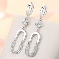 kofsac trendy 925 sterling silver earrings for women creative horseshoe paperclip ear jewelry lady anniversary party accessories